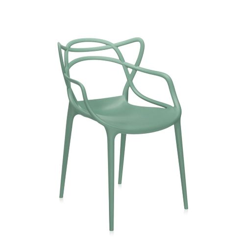 Kartell Set De 2 Chaises Masters (Vert Sauge - Technopolymère Thermoplastique Recyclé Soft Touch)