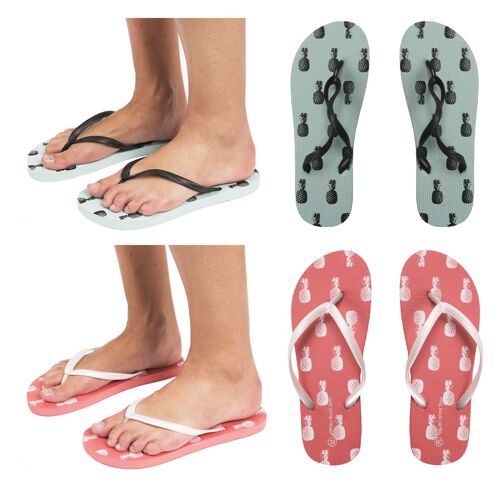 Tongs Femme Motifs Lot De 2