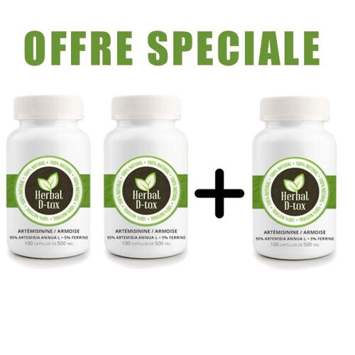 Artemisia Annua L (Artémisinine / Armoise) 95% + 5% Ferrine - 100 X 500mg 