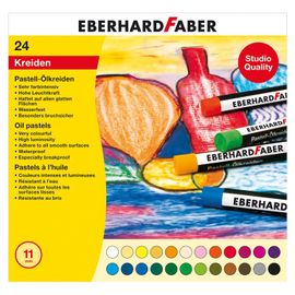 Eberhard Faber Etui De 24 Craies Pastel À L'huile 70 Mm Diam 11 Mm Assorties