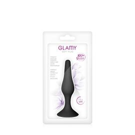 Plug Anal Fin Noir Silicone À Ventouse 11,5 Cm Glamy