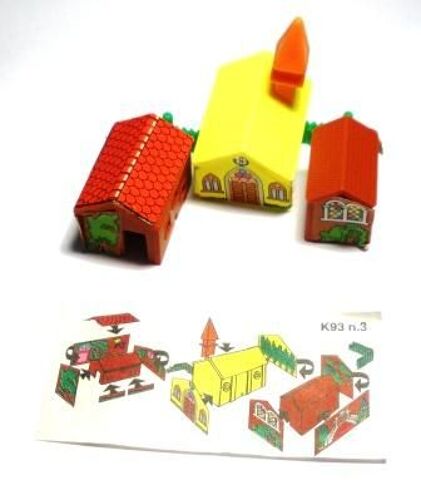 Figurine "Kinder" (1992) - Série: La Ville, N°1 L'église Avec Clocher (K93n3 / K93-3) Avec Bpz