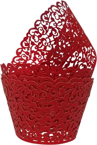 Lot De 100 Emballages De Cupcakes De Noël En Filigrane De Papier À Gâteau De Cuisson Artistique En Filigrane Avec Dentelle Découpée Au Laser