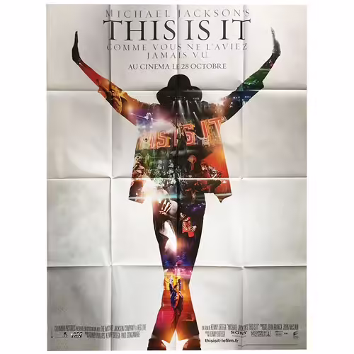 Michael Jackson S This Is It - Véritable Affiche De Cinéma Pliée - Format 120x160 Cm - De Kenny Ortega Avec Michael Jackson - Documentaire - 2009