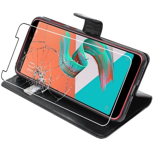 ebestStar - Etui Asus Zenfone 5 Lite Coque Portefeuille PU Cuir, Noir [Dimensions PRECISES Smartphone : 160.6 x 76.2 x 7.8 mm, écran 6''][Note Importante Lire Description]