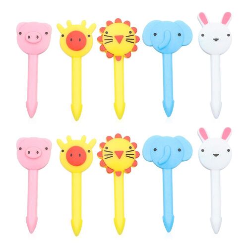 Réutilisable Décoration De Fête En Plastique Vaisselle Enfants Pics Alimentaires Bento Vaisselle Mignon Mini Cure-Dents Enfants Fourchettes De Fruits