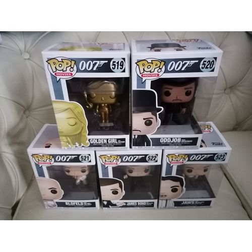 Série De 5 Figurines Funko Pop Movies - Golden Girl - Oddjob - Blofeld - James Bond - Jaws - N° 519, 520, 521, 522, 523