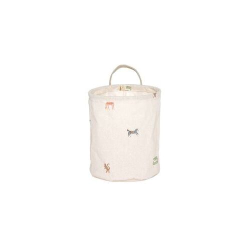 OYOY - Panier à linge marron en polyester Ø18xH22cm  - Blanc