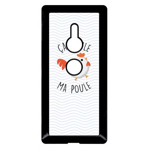 Coque Pour Smartphone - A Roule Ma Poule - Compatible Avec Sony Xperia Xz2 - Plastique - Bord Noir