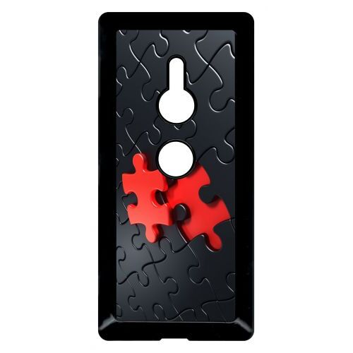 Coque pour smartphone - Puzzle one piece red - compatible avec sony Xperia XZ2 - Plastique - bord Noir
