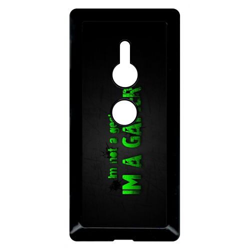 Coque Pour Smartphone - Citation Geek Gamer - Compatible Avec Sony Xperia Xz2 - Plastique - Bord Noir