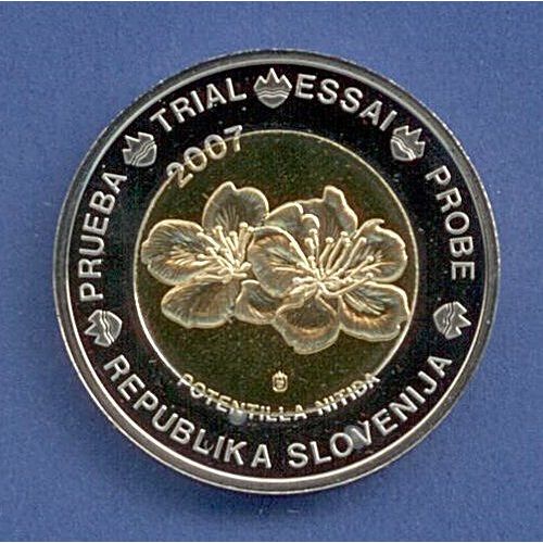Medaille 2 Specimen Republik A Slovenija 2007 Essai Probe Ø 35 Mm Sous Capsule