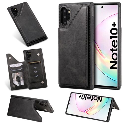 Coque Samsung Galaxy Note 10 Plus,Etui pour Samsung Galaxy Note 10 Plus,Coque en cuir pour Samsung Galaxy Note 10 Plus,Convient a etui la Samsung Galaxy Note 10 Plus,Noir