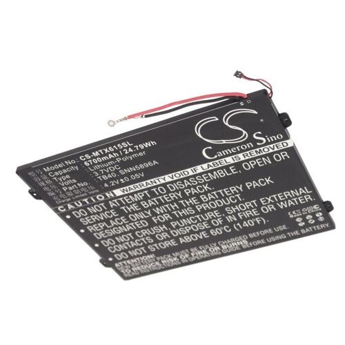 Batterie Li-Polymer 3,7V 6700mAh / 24.79Wh type L-L-L DC110510, SNN5896A, TB40 pour Motorola MZ615, MZ616, MZ617, Xoom 2 10.1