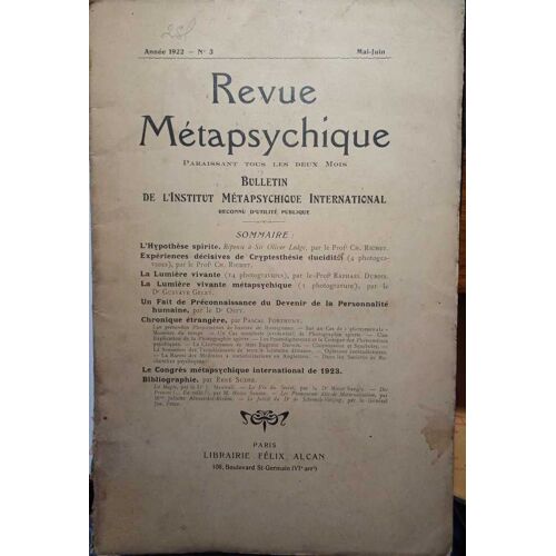 Revue Métapsychique N°3- Année 1922