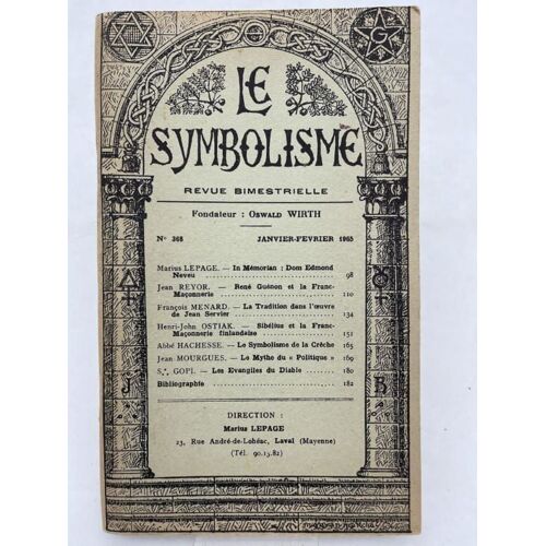Le Symbolisme. Reue Bimestrielle. N°368 De Janvier-Février 1965