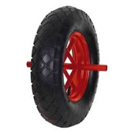Roue pour brouette "run-flat" anti crevaison 400mm axe diam 20mm long. 260mm.....