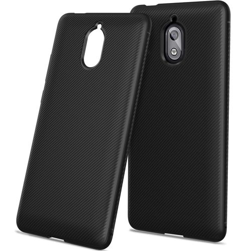 Coque Soupe Pour Nokia 3.1 Aspect Carbone Noir