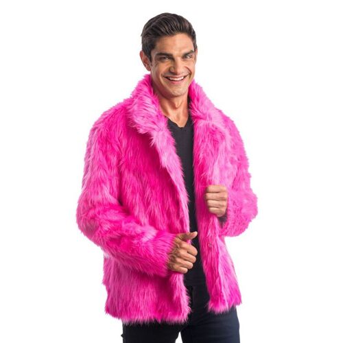 Manteau En Fausse Fourrure Rose Adulte - Taille: Xl (190 Cm)