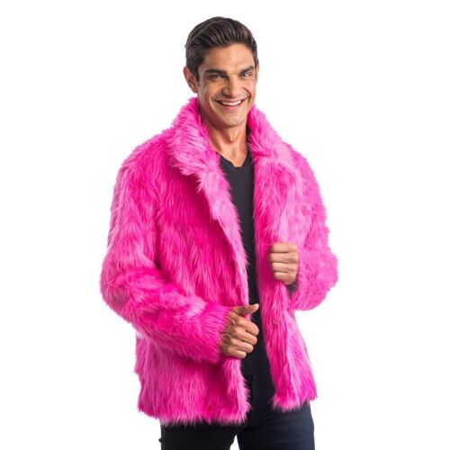 Manteau En Fausse Fourrure Rose Adulte - Taille: L
