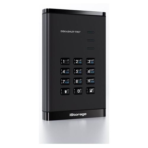 iStorage diskAshur PRO³ - SSD - chiffré - 4 To - externe (portable) - USB 3.2 Gen 1 (USB-C connecteur) - 256-bit AES-XTS, FIPS 197 PUB, 256-bit AES-CBC, 256-bit AES-ECB - FIPS (Federal...