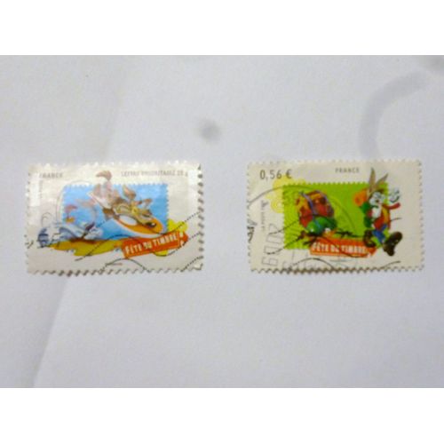 2 Timbres 2009 La Fête Du Timbre Sur La Bd-Bugs Bunny , Bip Bip