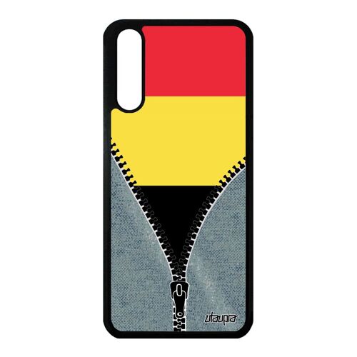 Coque silicone P20 drapeau Belgique belge jeans coupe d'europe jo noir de Huawei P20