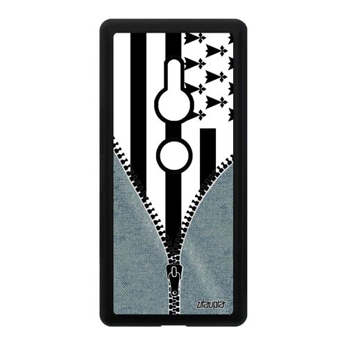 Coque Pour Xperia Xz2 Silicone Drapeau Bretagne Breton Gwenn Ha Du Jeans De Sony Xperia Xz2