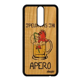 Coque J'peux Pas J'ai Apero Huawei Mate 10 Lite Bois Silicone Drole Humour Rouge