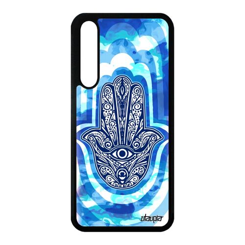 Coque Main De Fatma Huawei P20 Pro Silicone Aluminium Cadeau D'anniversaire Bleu