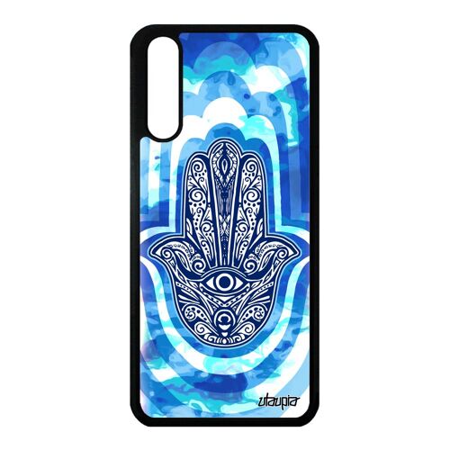 Coque P20 Silicone Main De Fatma Personnalisé Noir Alu Telephone Bleu Il Huawei P20