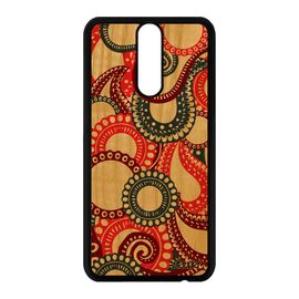Coque Huawei Mate 10 Lite En Bois Silicone Motif Cachemire Mobile Coloré Rouge A
