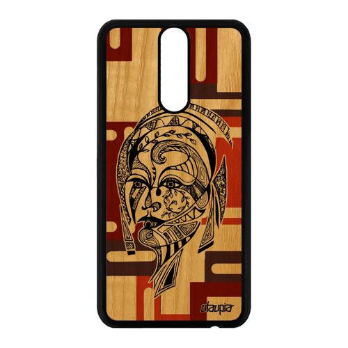 Coque silicone Mate 10 lite bois femme cube fantaisie mobile Marron etui Huawei Mate 10 lite