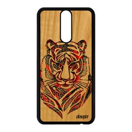 Coque Huawei Mate 10 Lite En Bois Silicone Tigre Tribal Tpu Dessin Rouge Animal