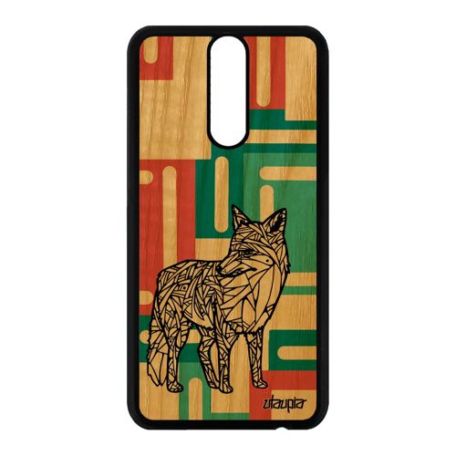 Coque Mate 10 Lite Bois Silicone Renard Ethnique Geometrique Dessin Rusé Huawei Mate 10 Lite