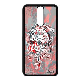 Coque Pour Huawei Mate 10 Lite Silicone Femme Rouge Ethnique Dessin Pastel 4g De