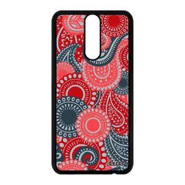 Coque Huawei Mate 10 Lite Silicone Motif Cachemire Rouge Indien Imprimé Mobile A