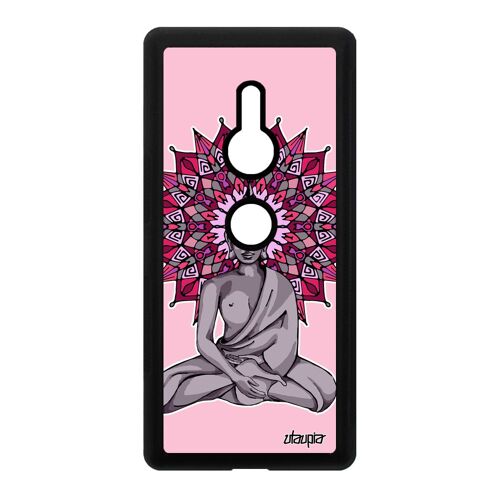 Coque pour Xperia XZ2 silicone bouddha rosace souple pochoir dessin Violet Sony Xperia XZ2