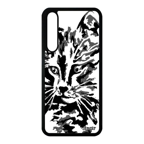 Coque P20 Pro silicone chat pas cher petit personnalisé noir metal mignon Huawei P20 Pro