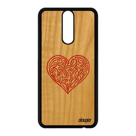 Coque Silicone Huawei Mate 10 Lite Bois CUr Cadeau Saint Valentin Symbole Rouge