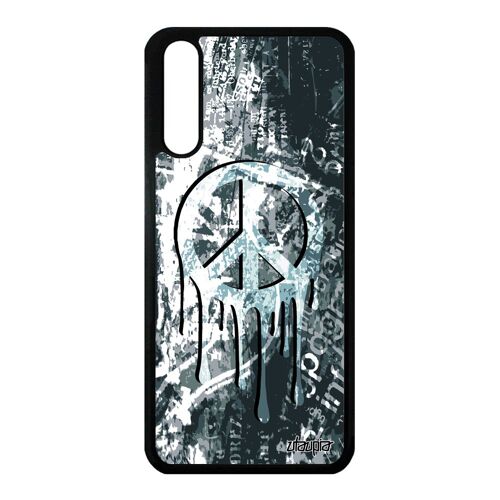 Coque P20 silicone peace and love homme graffiti Gris solide peinture & a Huawei P20