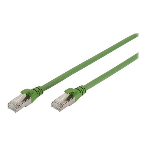 DIGITUS Professional PUR - Cordon de raccordement - RJ-45 (M) pour RJ-45 (M) - 2 m - SFTP - CAT 6a - démarré, sans halogène, moulé, sans crochet, bloqué - vert