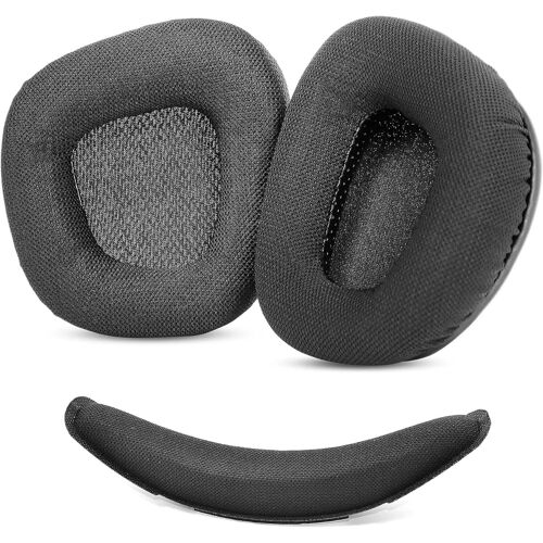 KAL-Coussinets D'Oreilles Et Bandeau De Remplacement Compatibles Avec Les Casques De Jeu Corsair Void & Corsair Void Pro Rgb 7.1, Coussinets En Tissu Respirant/Mousse Haute Densité