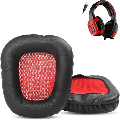 KAL-Oreillettes Compatibles Avec Sades Sa906 Sa905 Sa904 Sa903 Sa902 Sa718 Sa808 Sa820 Coussin De Remplacement Pour Casque (Cuir Protéiné/Mousse À Mémoire De Forme)