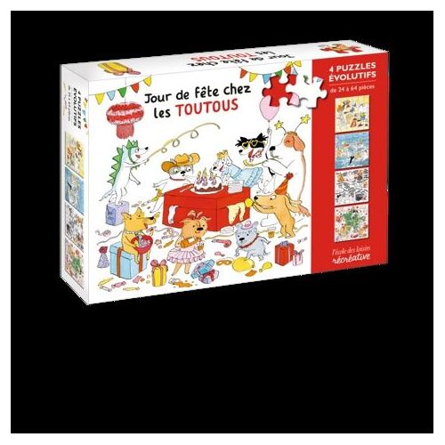 Les Toutous A Partir De 3 Ans - Jour De Fête Chez Les Toutous - (4 Puzzles Évolutifs)