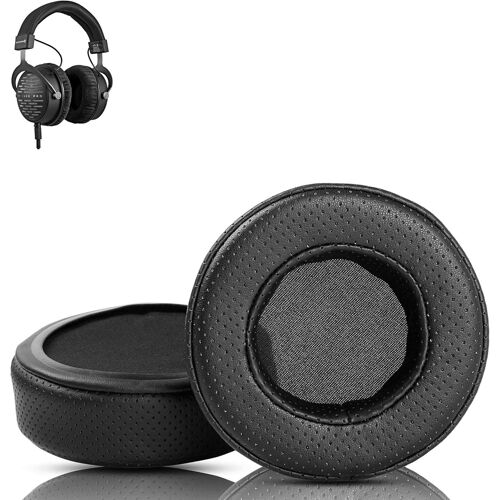 KAL-Coussinets D'Oreille De Rechange Respirants Compatibles Avec Les Casques Beyerdynamic Dt 990 Pro Dt 770 Pro Dt990 Dt770 Mmx 300 (Cuir Perforé Protéiné/Mousse À Mémoire De Forme)