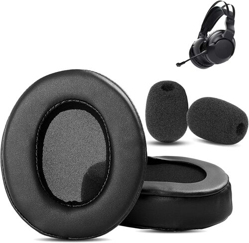 KAL-Prime Coussinets De Remplacement Compatible Avec Roccat Elo 7.1 Air/Elo X Stereo/Elo 7.1 Usb Headphones Coussinets D'Oreille (Cuir Protéiné/Mousse À Mémoire De Forme)