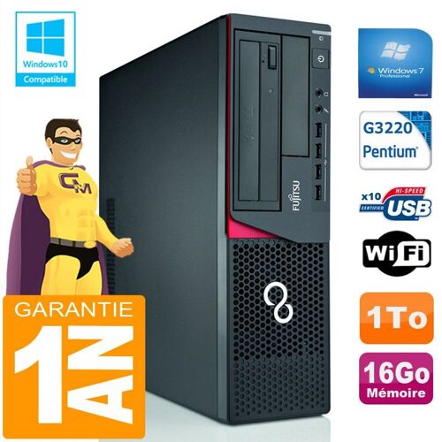 PC Fujitsu Esprimo E720 E85+ SFF G3220 RAM 16Go Disque 1 To Wifi W7