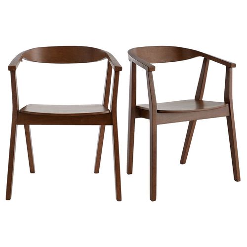 Chaises Scandinaves En Bois Foncé (Lot De 2) Bahia