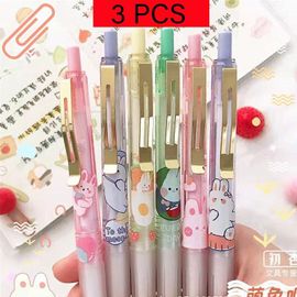 Stylo À Bille En Forme De Lapin, Stylo À Gel, Encre Noire, 3/6, Qualité Supérieure, Fournitures Scolaires, 0.5